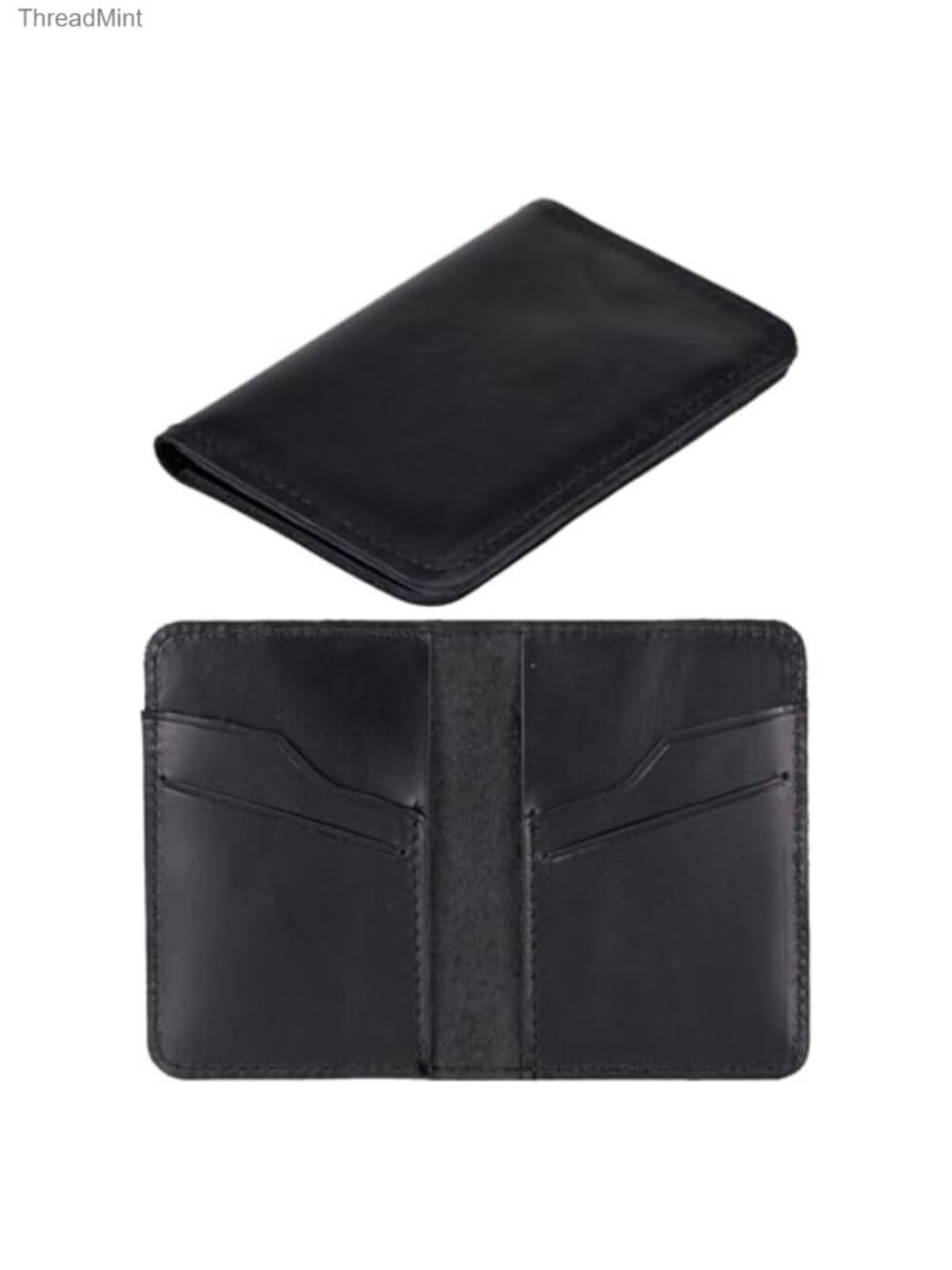 Genuine Leather Slim Bifold Wallet Minimalist Credit Card Holder